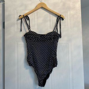 Black and White Satin Polka Dot Zara Bodysuit
